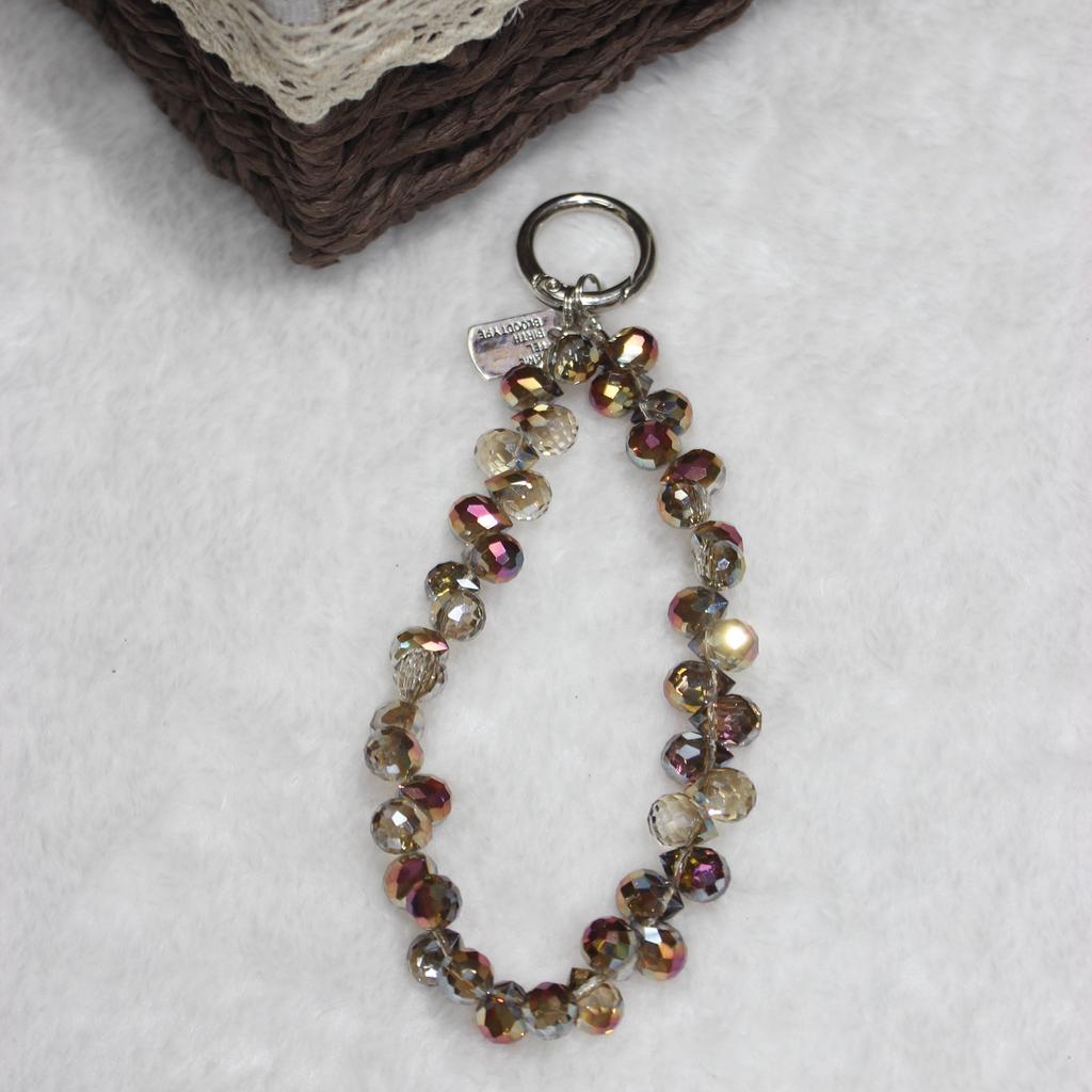 Cell Phone Lanyard 26cm Colorful Crystal Charm Phone Chain Wrist Strap