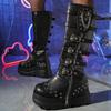 Boots Metal Buckle Thick-soled High Boots Women's Large Size Women's Boots