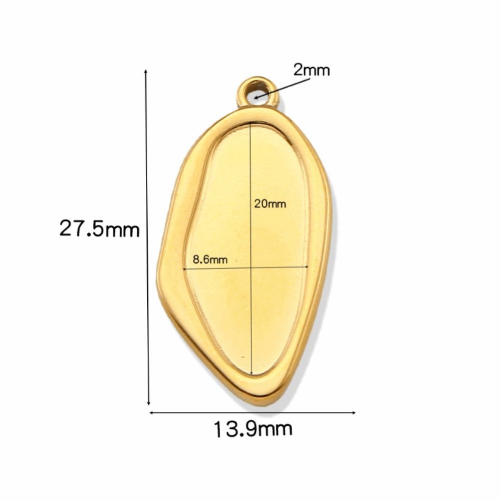 5Pcs Stainless Steel Cabochon Pendant Base Irregular DIY Charm Pendant Trays Heart Shape Blank Cabochon Base