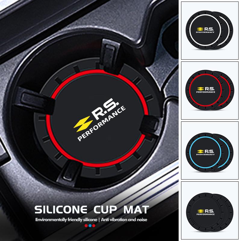 2pcs Silica Gel Car Coaster Water Cup Holder Anti Slip Pad Mat For Renault Dacia Duster Megan Zoe Scenic Koleos Fluence Sandero WW9