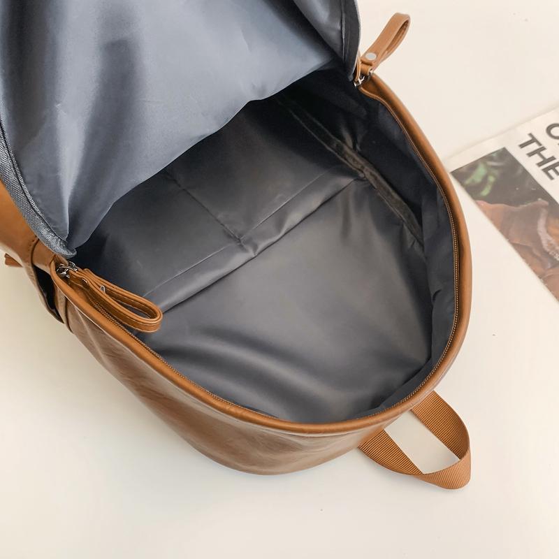 Men's Leather Backpack Large Capacity Travel Backpack Student School Bag Female Computer Bag