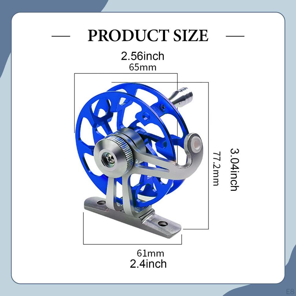 3 Kg Lightweight Ice Fishing Reel, 65 Mm Spool Made Entirely of Metal, Accessories for Fresh