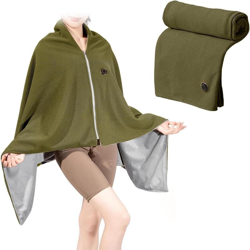 

Зимнее USB Электрическое Одеяло с Подогревом, Носимое, 3 Уровня Нагрева, Шаль с Подогревом, Портативное Одеяло для Обогрева Тела для Дома, Офиса, Дивана, Шаль зелёный