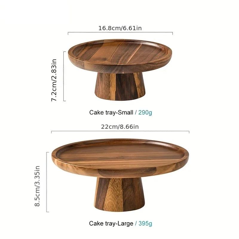 Japanese Style Wooden Cake Plate Creative Food Serving Trays Acacia Wood Decoration Tea Plate Dessert Table Display Stand