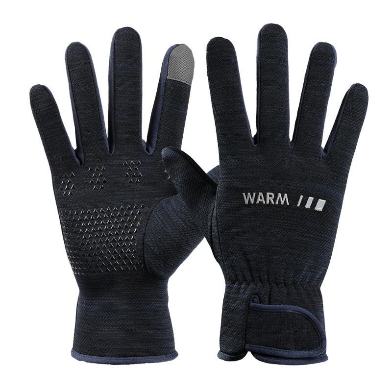 Warm Gloves Outdoor Sports Men's Fleece Thickened Driving Riding Windproof Cold Autumn and Winter Gloves