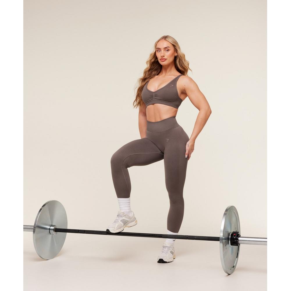 Gymshark Lift Seamless Sports Bra Cool Brown B5c9a Nbzg