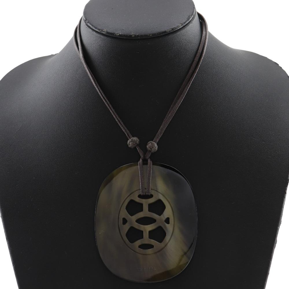 HERMES Lift GM Necklace black Buffalo horn 25.1g Women Used