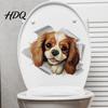 Bathroom Wall Decals Cartoon Dog Toilet Lid Sticker 3D Effect Puppy Decal for & Decorative Lid Animal Decoration Sticker Home Office Living