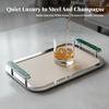 Rectangular Serving Tray Mirror-Finish Platter Decorative for Dining Room, Hosts