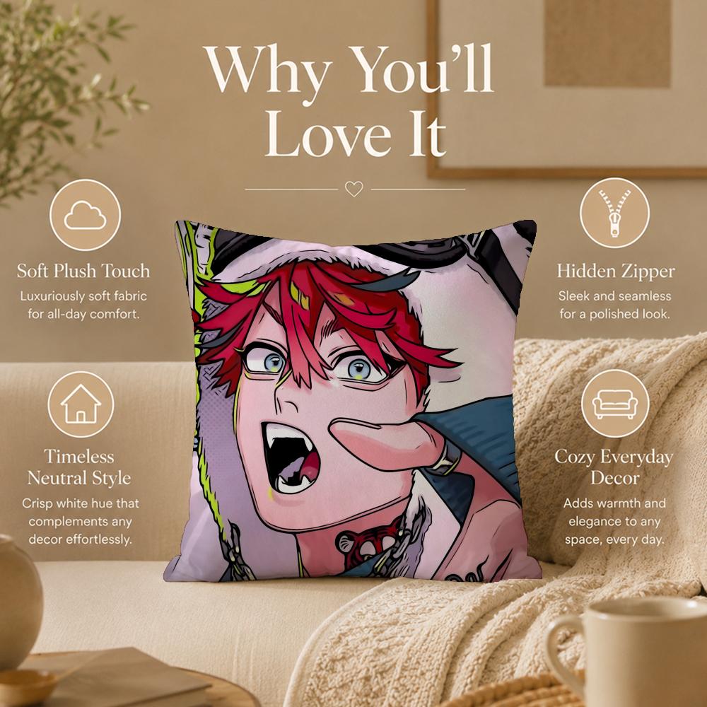 Manga G-GokurakugaiS Cushion Cover Double-Sided Printed Pillow Cover Hypoallergenic Dust-Mite Proof