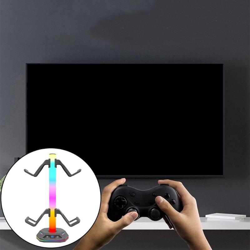 LED Controller Stand Headsets Holder for Desk Rotatable Headphone Stand Detachable Controller Hook Controller Storage