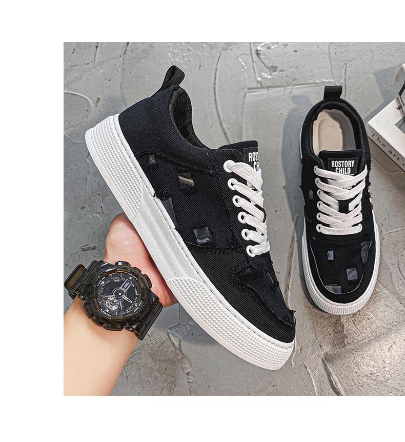 Canvas men's shoes summer breathable low-top sports casual little white board shoes Korean version height-increasing men's versatile beggar cloth shoe