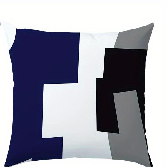 Blue Pillow Sofa Navy Blue Double-Sided Printed Pillow Cover Short Plush Suitable Living Rooms Bedrooms Sofa Throw Cushion Cover