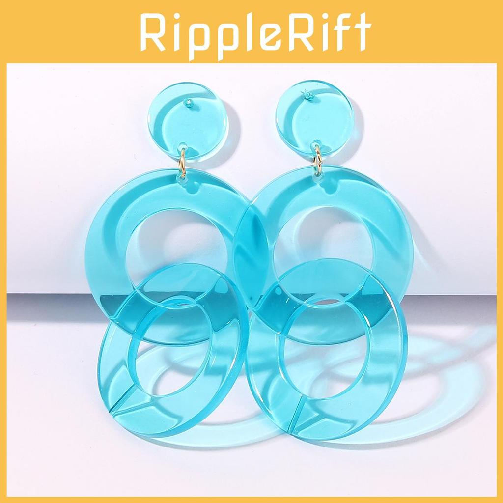 Geometric Acrylic Earrings With Fluorescent Color For Daily Fashion And Gift Use