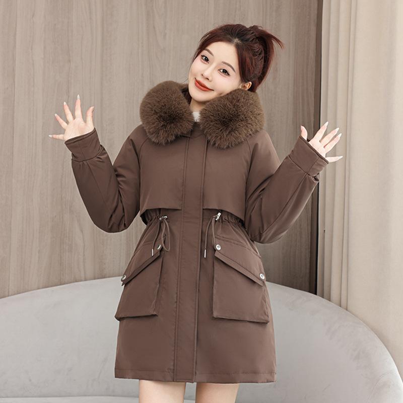 Pie Overcome Winter New Down Cotton-padded Clothes Women's Medium and Long Thickened Cotton-padded Clothes Removable Liner Cotton-padded Jacket