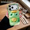 Phone Case: 2D flat design suitable for iPhone 18, 17, 16, 15, 14, 13 Pro protective case, little frog wearing a hat, perfect Christmas and Halloween 