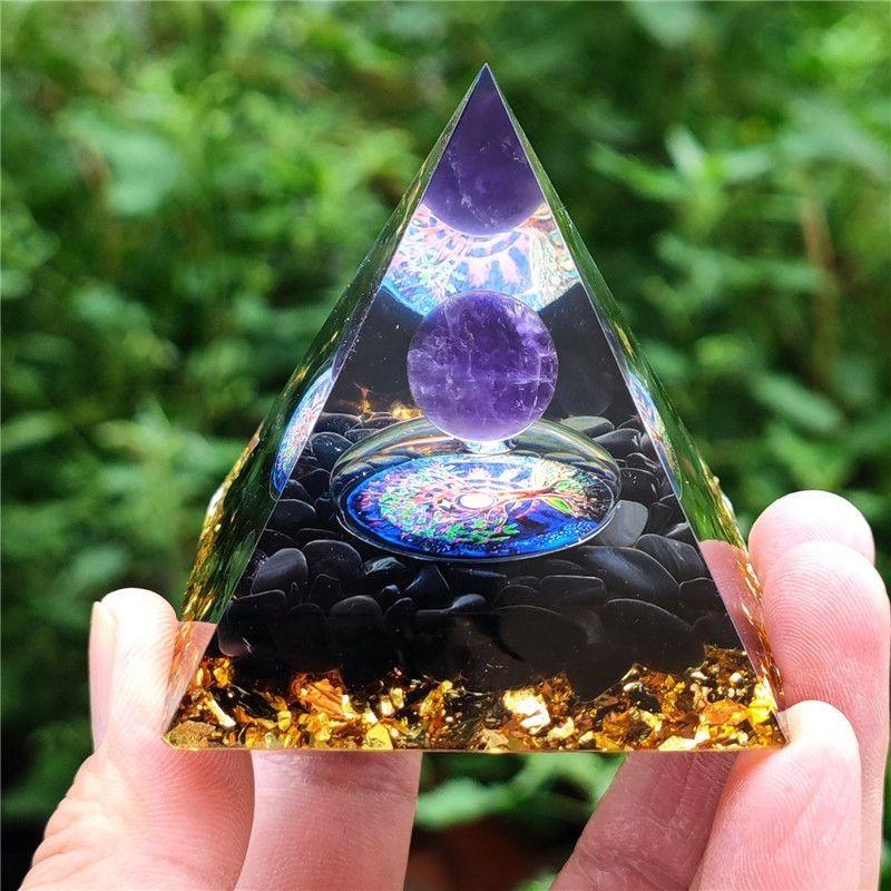Energy Orgonite Chakra Pyramid Aura Divination Yoga Meditation Ornaments Craft