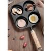 Telssida Cast Iron Four-Hole Egg Pan, Burger Mold, Breakfast Pan, Non-Coated Egg Waffle Pan, Mini Flat Non-Stick Pan