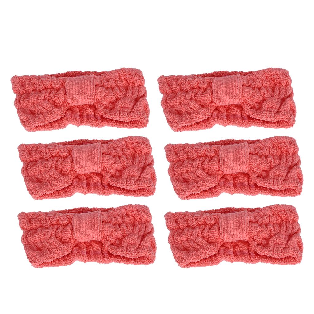 6PCS Microfiber Hdbands Soft Elastic Bowknot Hair Bands for Makeup Face Washing Sports Supplies
