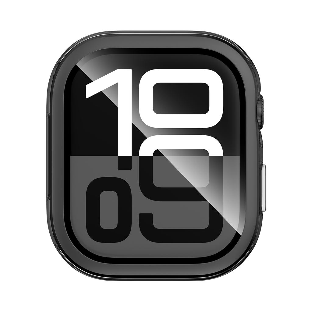 Für Apple Watch Series 10 46mm Hartes PC IML Uhrengehäuse mit gehärtetem Glas Bildschirmschutzfolie