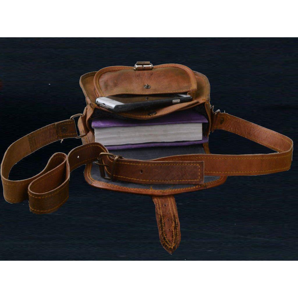 Geantă Messenger Vintage din piele maro nouă pentru femei