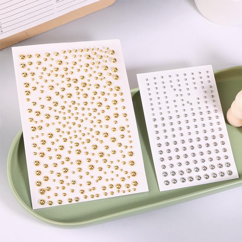 1Sheet Gold/Silver Non Piercing Lip Nails Sticker Self Adhesive Waterproof Fake Lip Nail Eyebrow Nose Nail Belly Button Jewelry