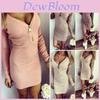 Elegantes Damen Reißverschluss V-Ausschnitt Langarm Strick Bodycon Party Abend Mini Kleid Tops Für Alle Anlässe