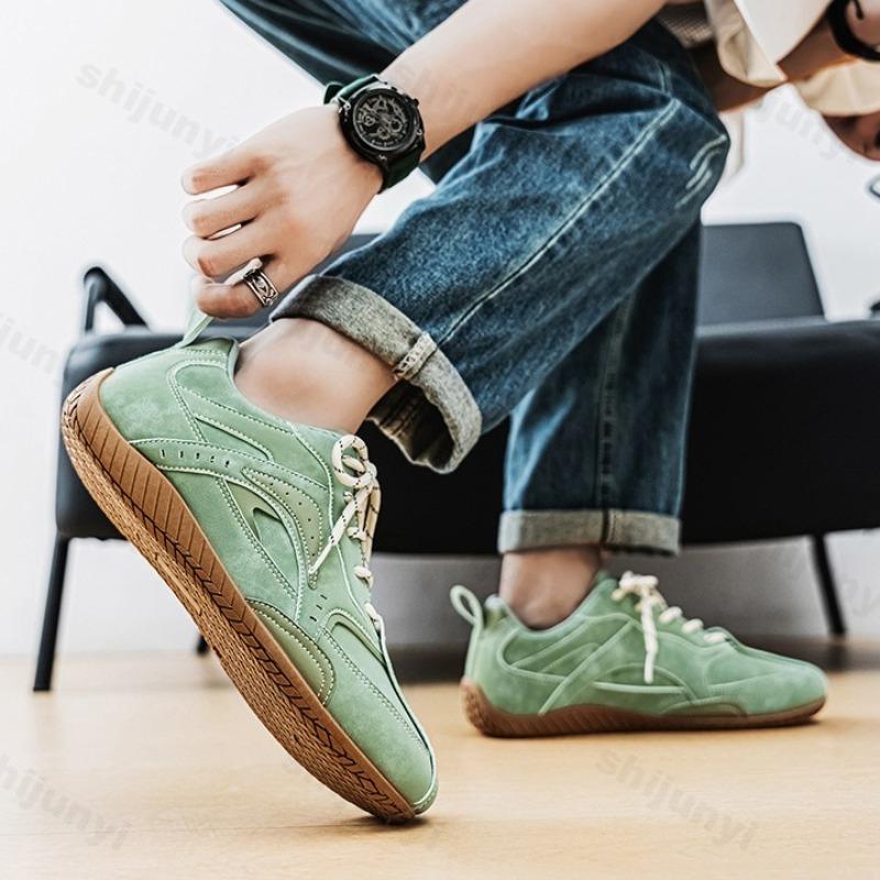 Fashion Men's Retro Sports Casual Shoes Flat Bottomed Soft Soled Comfortable 2025 New Spring Mesh Breathable Versatile Lace Up Sneakers