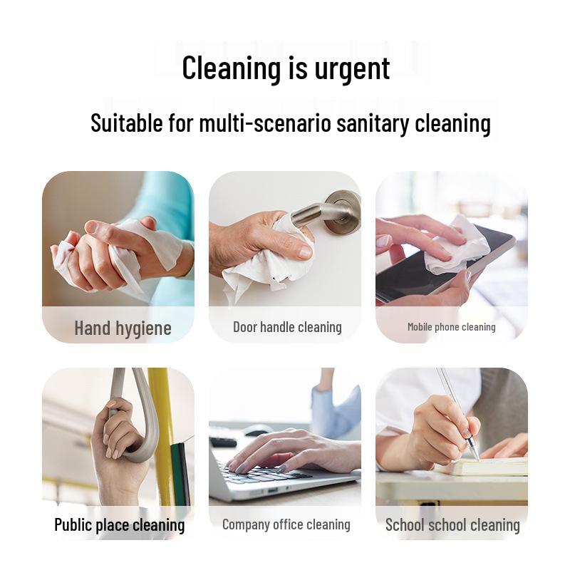 Alcohol Disinfectant Wipes - 80 Large Disposable Wet Wipes for Household Cleaning