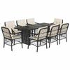 VidaXL 9-Piece Garden Dining Set with Cushions, Patio Table and Chairs, Patio Furniture, Outdoor Furniture, 3212055