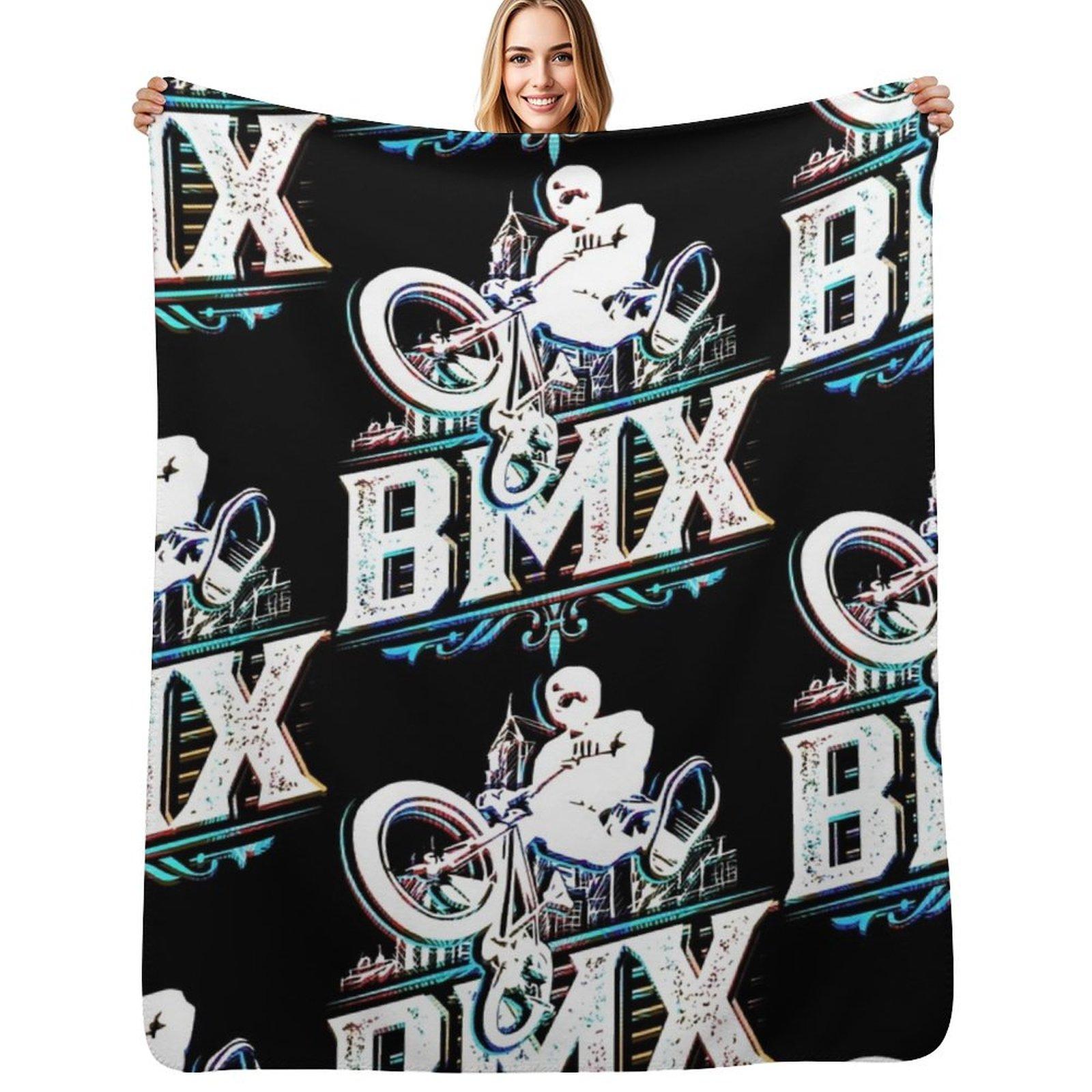 

Retro Bmx Apparel Classic Vintage Bmx Jump Throw Blanket Soft Sherpa Fleece Warm Blanket for Winter 102x76cm(40x30in)
