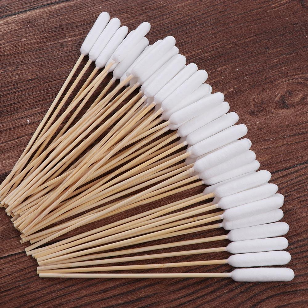 50pcs 15cm Pet Cotton Swabs Disposable Pet Ear Wash Cotton Ball Dog Cotton Buds  for Cats Puppy