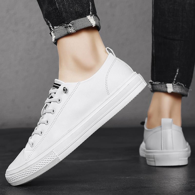 Fashion Casual Men's Board Shoes Comfortable and Trendy Style Work and Fashion Party Outdoor Walking White Young Shoes Lace Up NEW