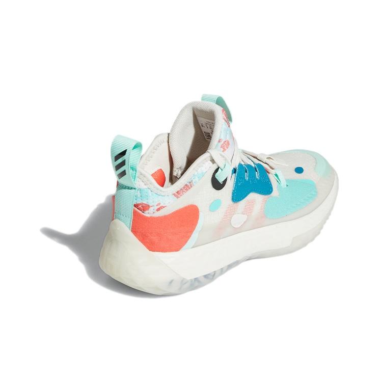 New Adidas Harden Vol.5 Slip Resistant Anti Kick Low Top Children's Basketball Shoes White Green Red Teenagers FZ5454