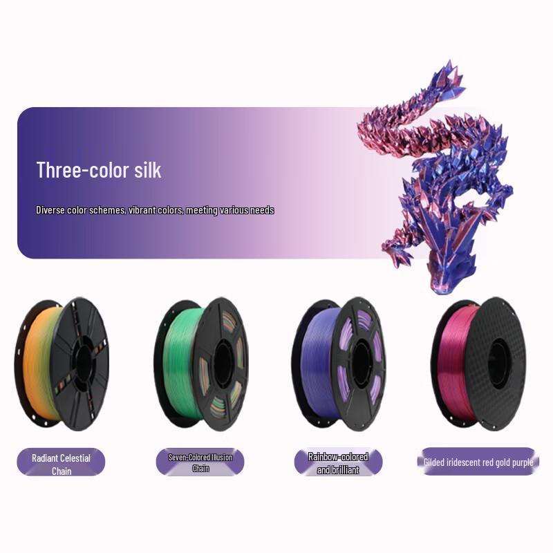 Proway Tri-Color Silk PLA 3D Printer Filament CN plug (adapter included)