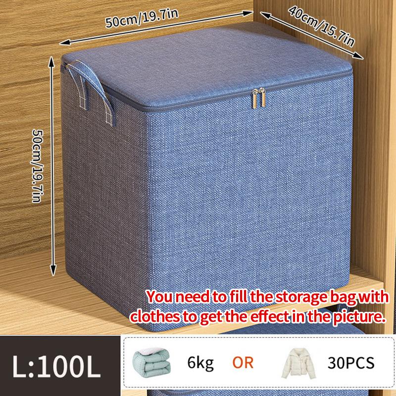 Foldable  Clothes Storage Bag Wardrobe Quilt Clothes Organizer  Non-woven Large Capacity Wardrobe Clothing Organizer Pouch