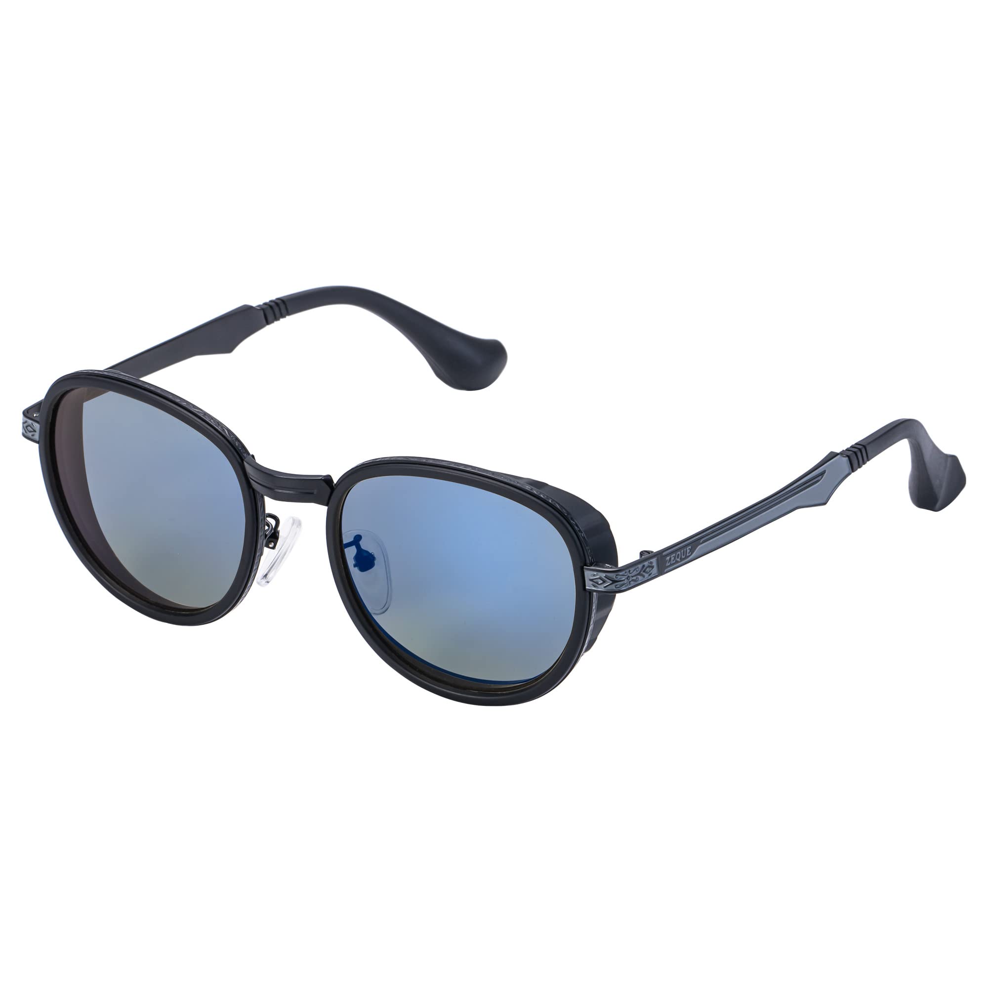 

Zeque Polarized Sunglasses Gibson Matte Black Gray TRUEVIEW MIRROR F-2124 & SPORTS/BLUE