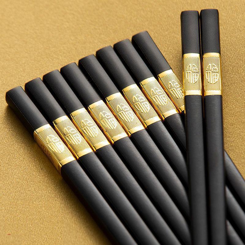 Jinfu 24cm Alloy Chopsticks: High-End, Heat-Resistant, Non-Mold, Non-Slip - Ideal for Hotels, Commercial Kitchens, and Households.