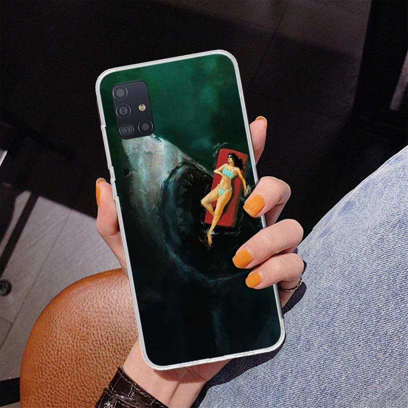 Ocean Monster Shark Swimming Phnoe Case for Samsung Galaxy A12 A22 A32 A42 A52 A51 A50S A20S A10S A41 A31 A21S A40 A30S A20E A71