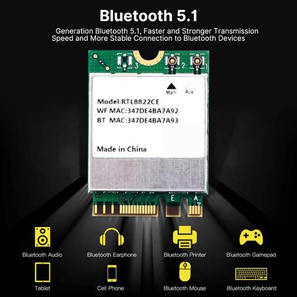 

RTL8822CE PCB Dual-Band 5G Wireless Network Card, M.2 Interface, Color: As Shown Other