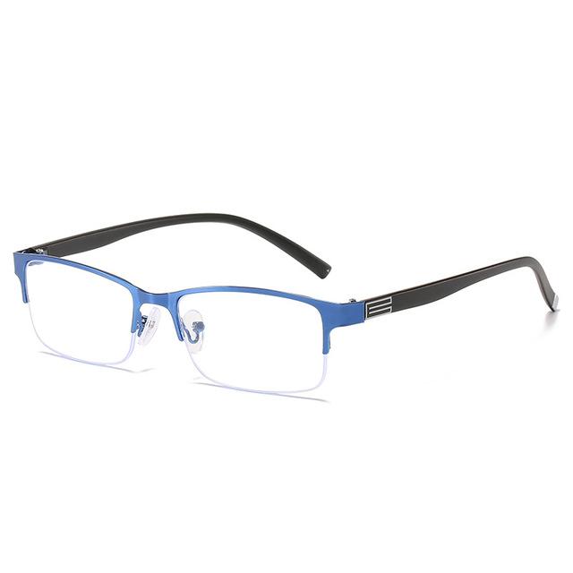 Anti -Blue Light Alloy Half Frame Bussiness Myopia Glasses Men Women Near Sight Eyeglasses Prescription Diopter 0 -1 .0 -1 .5 -6 .0