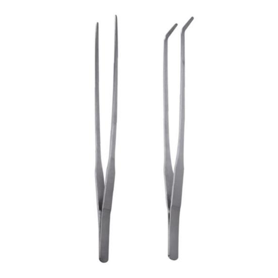 

2 шт. Аквариумные пинцеты из нержавеющей стали, щипцы для кормления рептилий, длинные прямые и изогнутые пинцеты, аксессуары для террариума ящериц, бородатых драконов, змей, акваскейпинг 2pcs