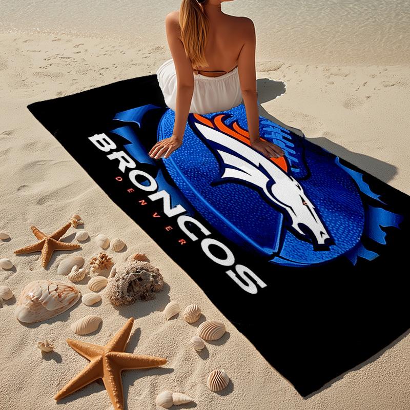 Denver Broncos Logo Microfiber Beach Towel, Lightweight And Quick-Dry, for Summer Travel, Beach Essential, Swimming Pool
