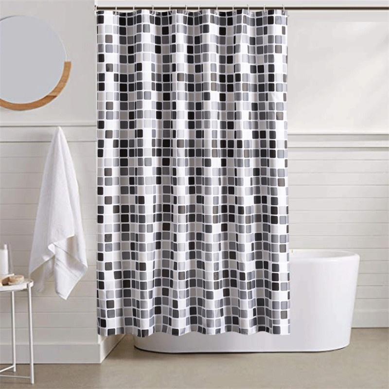 Elegant Mosaic Design Bathroom Curtain With Waterproof Polyester Fabric For Modern Homes