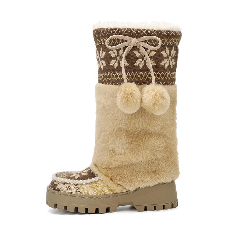 Women s thick bottom fashion long winter lightweight warm anti cold snow boots non-slip casual sneakers cotton boots 40 бежевый 5980₽