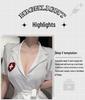Passionate Nurse Role Play Lingerie – Deep V Nightgown for Flirty Bedtime Temptation