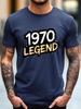 1970 Legend Graphic T-shirt - Black Cotton Blend