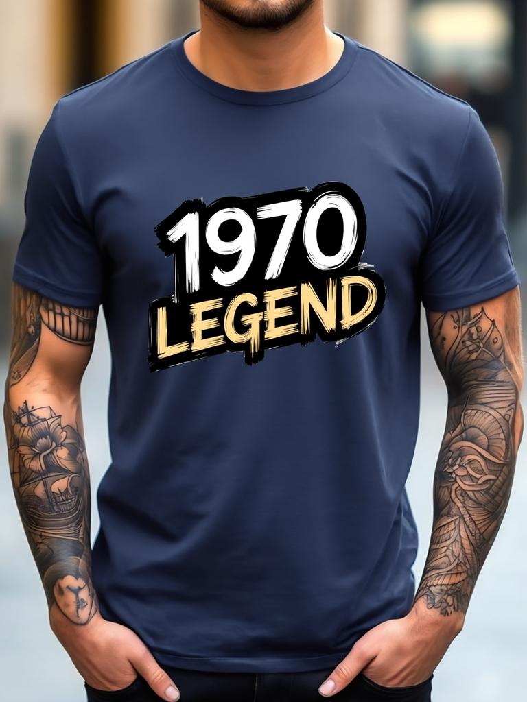 1970 Legend Graphic T-shirt - Black Cotton Blend