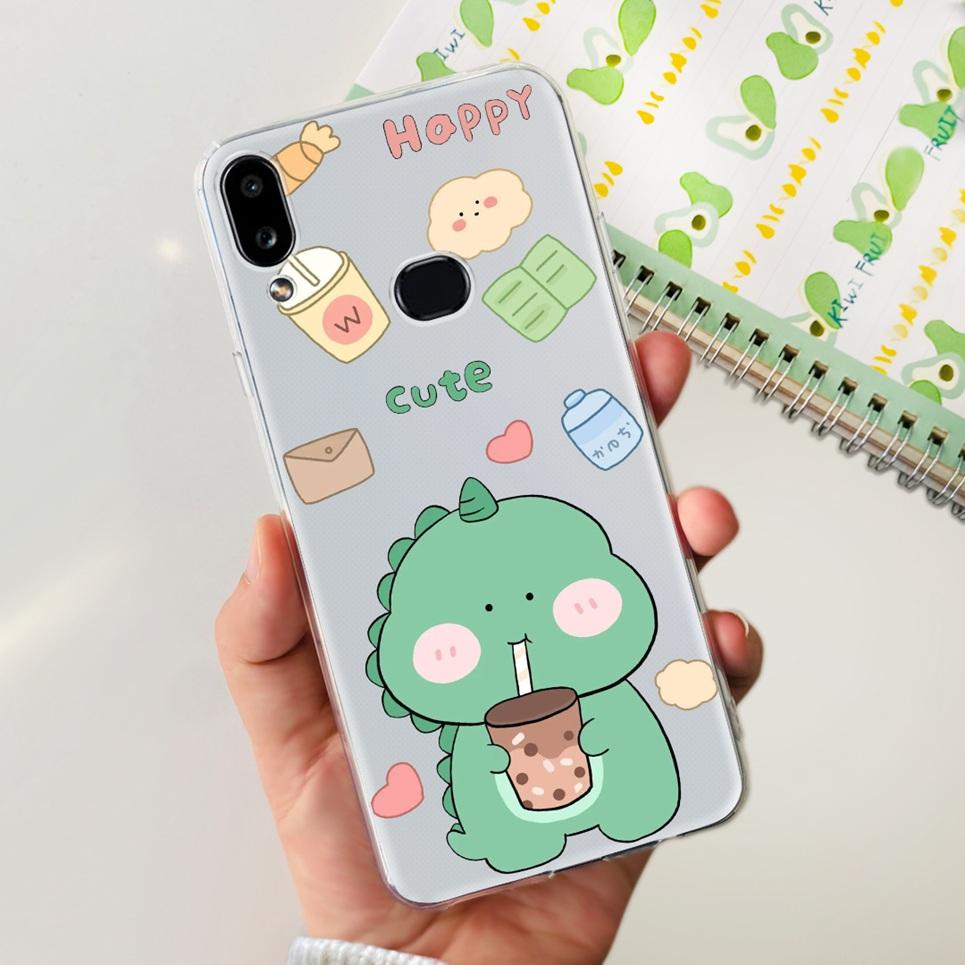 For Samsung Galaxy A10s SM-A107F Case Cute Dinosaur Astronaut Clear Silicon Soft Cover For Samsung A10s A 10 S A10 Phone Case