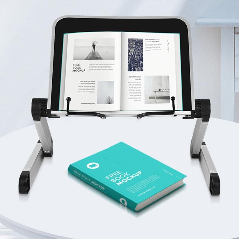 360 Degree Adjustable Desk Textbook Stand Support Foldable Reading Book Stand Holder with Paper Clips Bookcase Stand